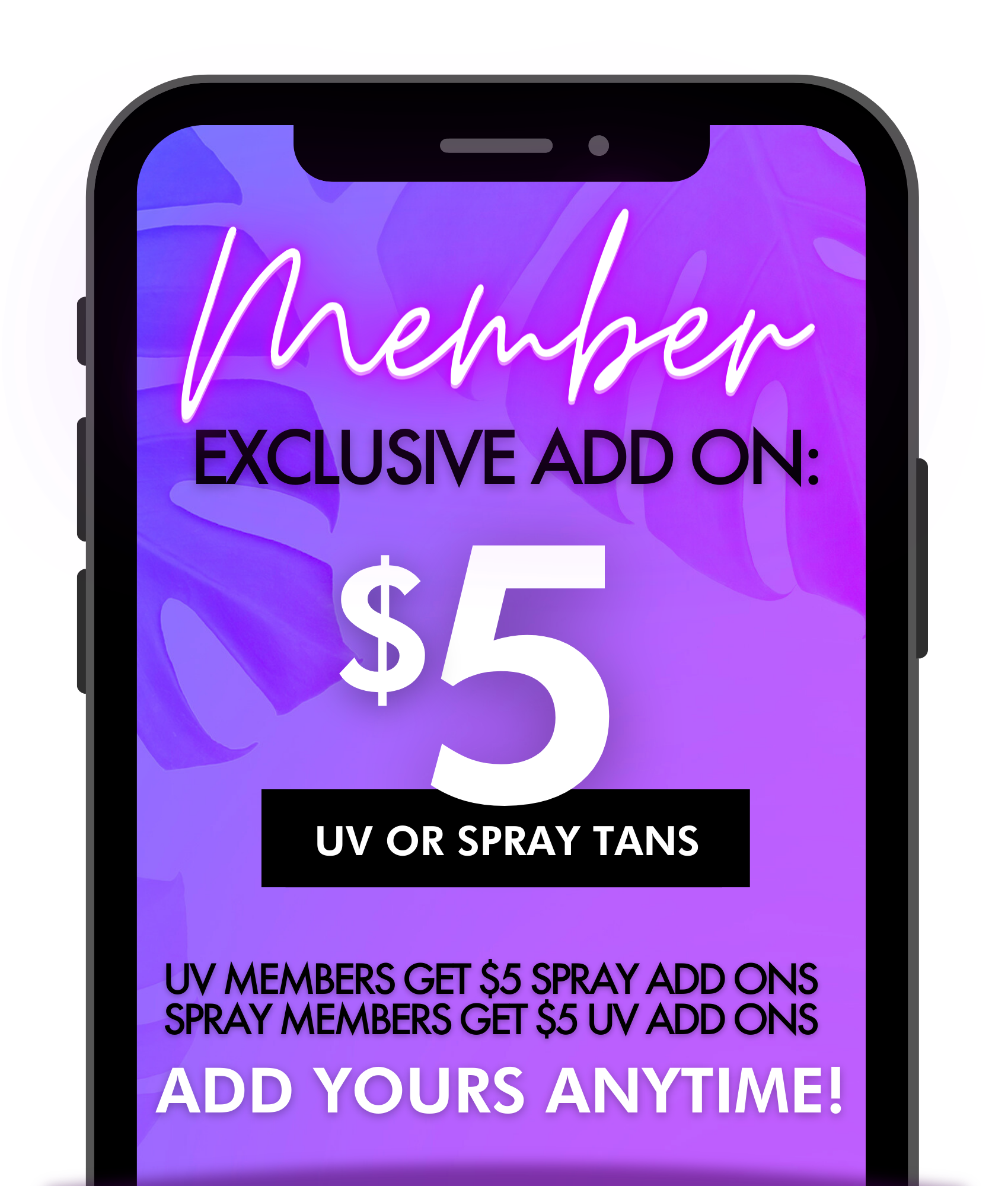 Get every day Sun Tanning only $39 per month. With this membership you can add on a spray tan at any time for only $5.